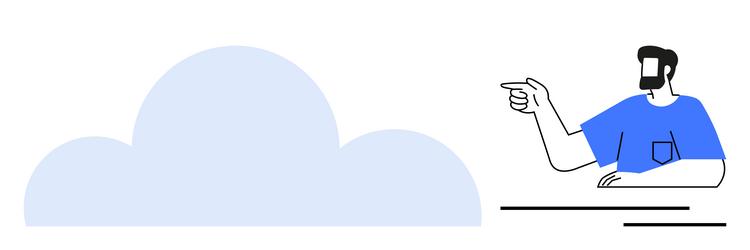 man pointing at cloud concept for computing vector image