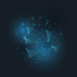 abstract virtual network background in circle vector image