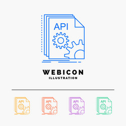 api app coding developer software 5 color line vector image