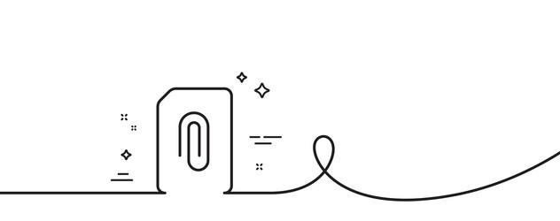 attach document line icon file sign continuous vector image