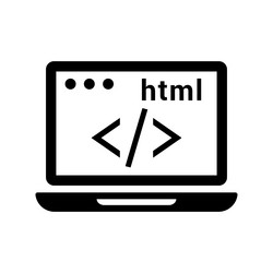 Code coding html icon black graphics vector