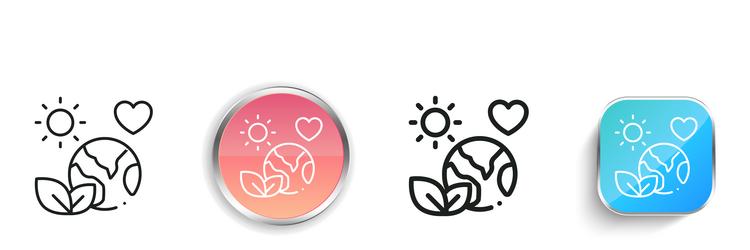 earth icon thin linear regular and button style vector image