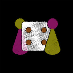flat shading style icon board game and dice vector image