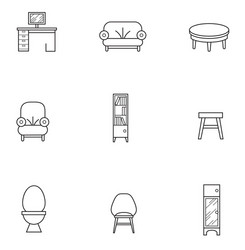 furniture icon set vector