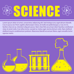 sciene theme with text and flasks vector image