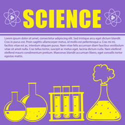 sciene theme with text and flasks vector