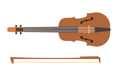 violin with bow isolated fine performance stringed vector image