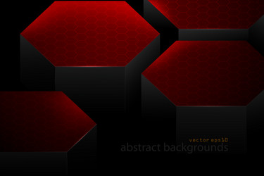 Abstract red hexagonal shapes scene vector