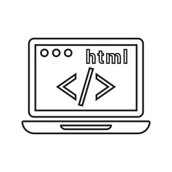 Code coding html outline icon line art vector