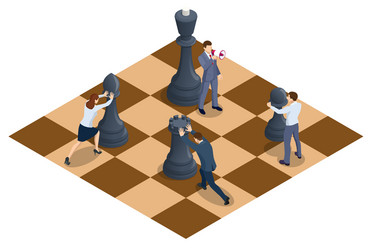 concept business strategy people moving chess vector