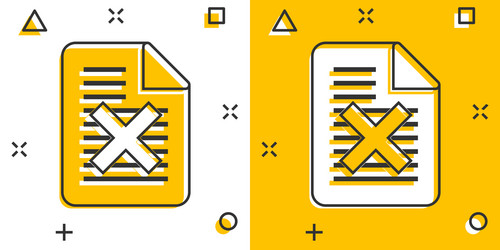 document error icon in comic style broken report vector image