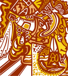 abstract design in graffiti style vector image