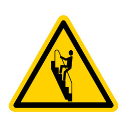 Warning walk down stairs backwards sign Royalty Free Vector