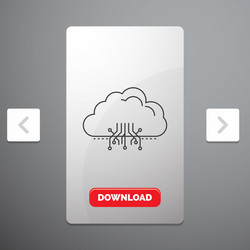 cloud computing data hosting network line icon vector image