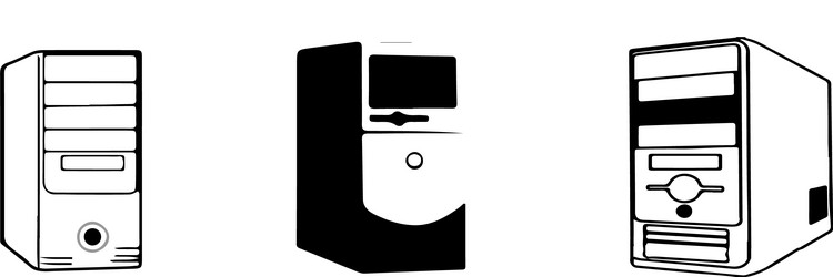 computer case icon on white background vector image