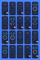 different ui ux gui screens and flat web icons vector image