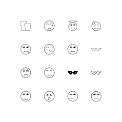 emoticons linear thin icons set outlined simple vector image