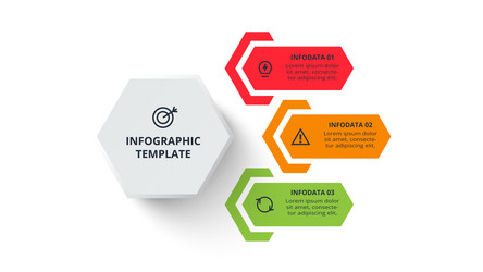 process chart elements of graph diagram with 3 vector image