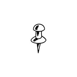 push pin icon as symbol of attachment or map vector image