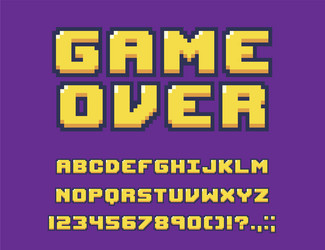 Retro 8-bit Game Font vector image