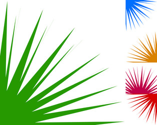 starburst sunburst background element in 5 color vector image