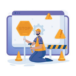 stop forbidden access error website page vector image