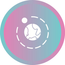 Unique moons orbiting earth glyph icon Royalty Free Vector