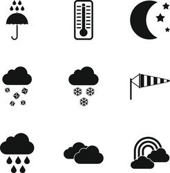 weather icons set simple style vector image