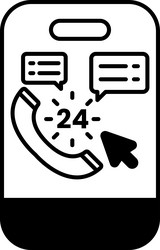 a phone with 24 hour call button vector image
