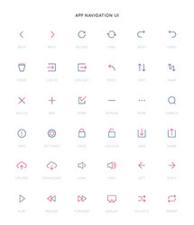 app control system user interface ui icon set vector image