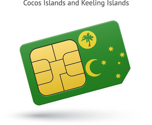 cocos and keeling islands mobile phone sim card vector