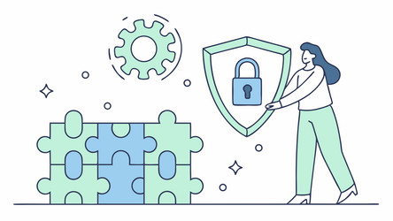 digital security problem solving with data vector image