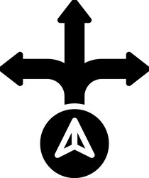direction arrows icon location map and navigation vector image