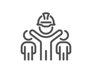engineering team line icon engineer or architect vector image