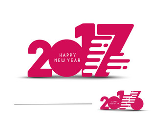 happy new year 2017 2016 text design vector