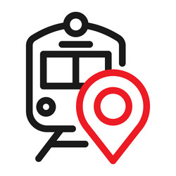 railway station map pointer line icon vector image