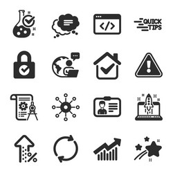 set technology icons such as text message vector image