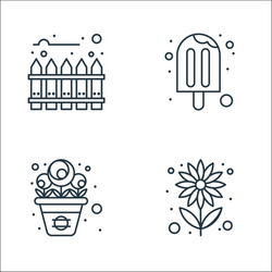 spring line icons linear set quality vector image