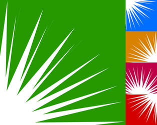 starburst sunburst background element in 5 color vector image