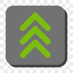 triple arrowhead up rounded square button vector image