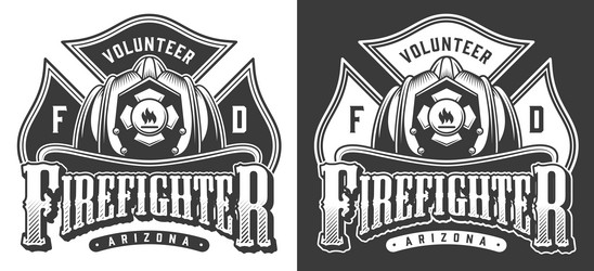 Vintage Firefighter Badge Logos Vector Image