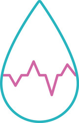 drop with pulse waves icon line style vector image