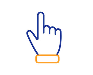 hand cursor line icon click action sign vector image