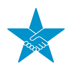 Handshake form star icon vector