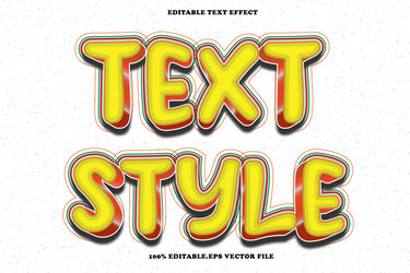 text style editable effect 3d emboss vector image