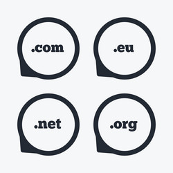 top-level domains signs com eu net and org vector image