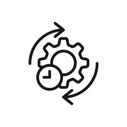 agile process line icon gear and arrow vector image