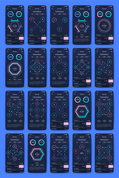 Different ui ux gui screens and flat web icons vector