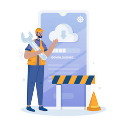 downloading process mobile app software updates vector image