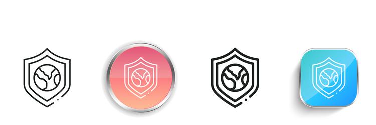 earth icon thin linear regular and button style vector image